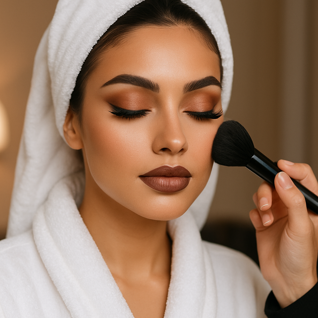 Maquillage haut de gamme Paris & Cannes ambiance studio. Réservation à domicile